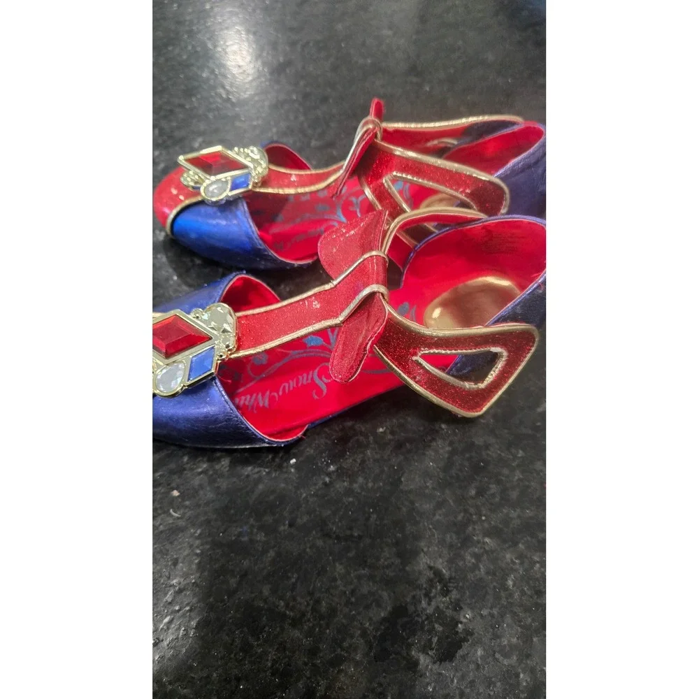 Disney Store Snow White Costume Shoes Red Blue Glitter Gemstone Girls Size 13/1